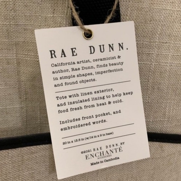 Rae Dunn Insulated Weekend Tote Bag NEW - Picture 4 of 6